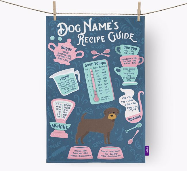 'Recipe Measurements Guide' - Personalised {breedFullName} Tea Towel